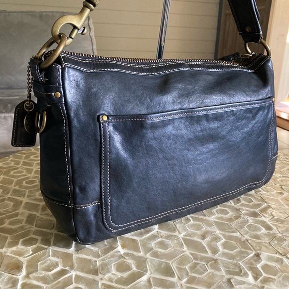 Coach 65th Anniversary Limited Edition Mandy Legacy Leather Shoulder Bag- Black - Picture 4 of 15